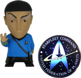 BUNDLE - Star Trek: TOS - Mr. Spock 6” Talking Bluetooth Figure Speaker with Star Trek Starfleet Illuminated Logo Wireless Charger with Built-in Backup Battery Pack