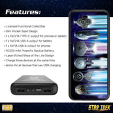 BUNDLE - Star Trek: TOS - Mr. Spock 6” Talking Bluetooth Figure Speaker with Ships of the Line design 10,000 mAh Powerbank