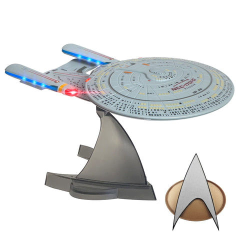 BUNDLE Star Trek The Next Generation Chirping Communicator Badge, with Star Trek USS Enterprise Bluetooth Speaker